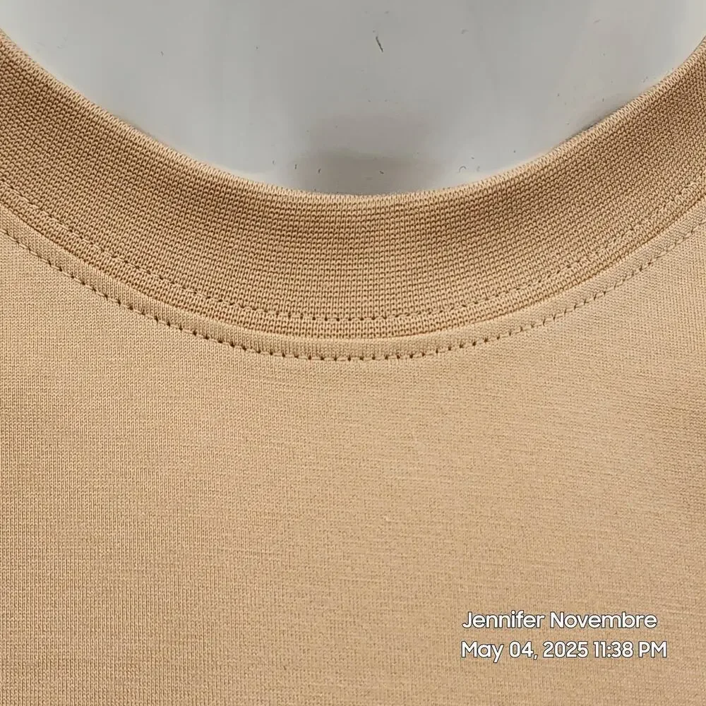 WOMEN'S BURBERRY SANTO LOGO T-SHIRT/SOFT FAWN/MEDIUM RETAIL $480 - Picture 7 of 16